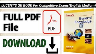 Lucents General Knowledge Book Full PDF Download Free  Mohit Success Academy [upl. by Einafpets]