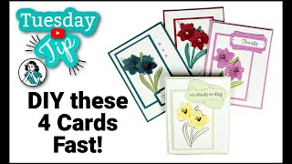 Artful Amaryllis All Year Round Make 4 Quick and Easy Cards 1 [upl. by Ogu]