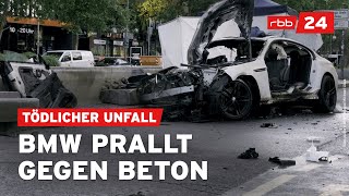 RaserUnfall Eine Tote und drei Schwerverletzte in Berlin [upl. by Ynaittirb]