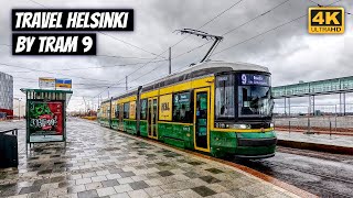 Travel Around Helsinki by Tram 9 🇫🇮 Travel Vlog Finland 4K [upl. by Eibreh]