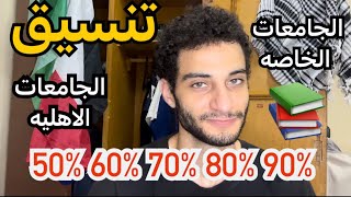 اخيرااا تنسيق والحد الادني للجامعات الخاصه والاهليه 2024 للثانويه العامه📚 [upl. by Humpage]