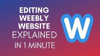 How To Edit Weebly Website 2025 [upl. by Fellner32]