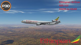 TFDI MD11F  Ethiopian Airlines  HADR to HAAB [upl. by Sirovat]