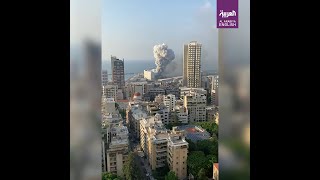 Beirut explosion seen from the top of a building [upl. by Kathye]