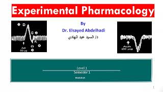 Experimental Pharmacology  Pharmacology Practical 3  Dr Elsayed Abdelhadi 2023  2024 [upl. by Eiahpets]