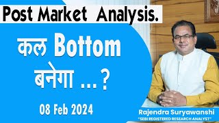 Post Market Analysis  कल Bottom बनेगा   08 Feb 24 banknifty banknifty [upl. by Bushore]