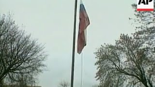 Russian Flag Raising in Chechnya 1995  The Russian Anthem [upl. by Gnihc649]