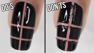 DOs amp DON’Ts striping tape nail art  how to use striping tape [upl. by Ocinom140]