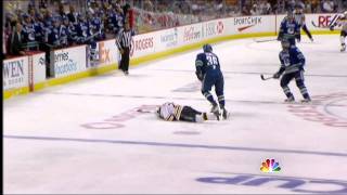 JANNIK HANSEN gives a dirty late hit on ANDREW FERENCE Stanley Cup Finals Game 7 [upl. by Ferrand]