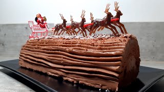 Bûche de Noël chocolat très facile ultra légère 🎄🎄🎅🤶 [upl. by Gaiser]