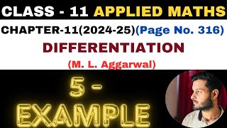 5 Example l Chapter 11 l DIFFERENTIATION l example5 Class 11th Applied Maths l M L Aggarwal 202425 [upl. by Haletta216]