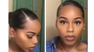 Low Sleek Bun on Short Natural Hair Ep 3 AshailD [upl. by Ennasus]