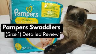 Pampers Swaddlers Size 1 Detailed Review [upl. by Arrej]