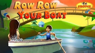 Row Row Row Your Boat English 3D Nursery Rhyme With Lyrics  KidsOne [upl. by Nyllek]