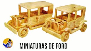 Carrinhos Feitos de Madeira Miniaturas de Ford [upl. by Terry673]