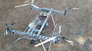 Eoxs Multicopt  Heavy Lift Gas Engine Quadcopter – First Crash [upl. by Prady755]