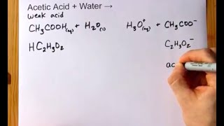 Acetic Acid  Water   acetate and hydronium ions [upl. by Delija161]