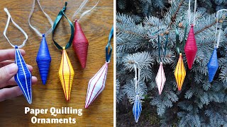 DIY How to make diamondshaped paper quilling ornaments  Christmas Tree Decorations [upl. by Gilud]