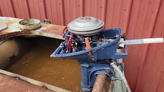 1969 Evinrude 4hp YachTwin 2 cylinder 2stroke [upl. by Atsillac]