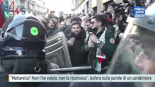 Mattarella Non è il mio Presidente bufera sul carabiniere al corteo milanese pro Palestina [upl. by Enihpesoj173]