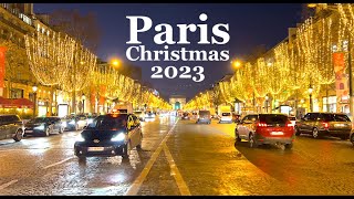 Paris New year 2024  HDR walk in Paris Champs Elysées  Christmas walk in Paris  4K HDR 60 fps [upl. by Notnel]