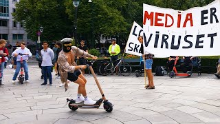 Scooting into a random covid protest lol [upl. by Blum]