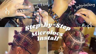 Sisterlocs DIY Interlock Microlocs Install  POV  Step by Step  Grid Pattern Clean Parts  Pt 1 [upl. by Jsandye]