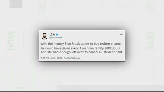 How much money did Elon Musk spend on Twitter shares [upl. by Idner996]