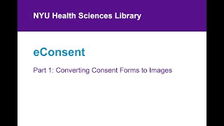 eConsent Part 1 Converting Consent Forms to Images [upl. by Farrish]