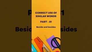 Similar words beside and besides [upl. by Neirad]