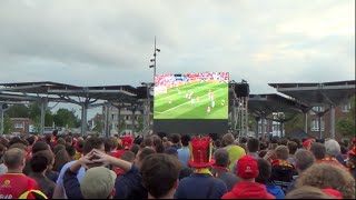 Euro 2016 BelgiëHongarije  supporters te Mortsel [upl. by Mcdowell]