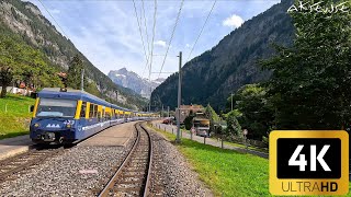 Cab Ride  Interlaken to Grindelwald Switzerland  Train Driver view  4k 60p uhd video [upl. by Irrabaj107]