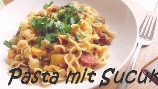 Pasta mit Sucuk lecker und praktisch türkisch Nudelgericht Kochen CANANS REZEPTE [upl. by Atilam424]