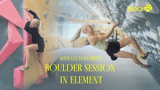 German Champion Lucia Dörffel doing a Climbing Session at Element Boulders Munich [upl. by Enreval]