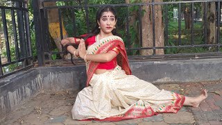 adrijabanerjee mahalaya dance viralvideo Jayajayajapyajaye classicaldance [upl. by Rosenblast960]