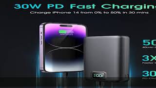 PortableChargerPowerBank  40000mAh Power Bank PD 30W and QC 40 Quick Charging Builtin LED Dis [upl. by Blinny]