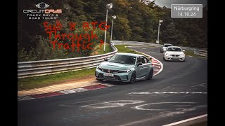 Honda Civic Type R FL5 Battling through traffic  Nurburgring passing bmws circuitdays trackday [upl. by Devi]