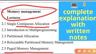 Paged memory management in operating system video tutorial lecture pdf written notes explanation [upl. by Rockey123]