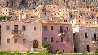 Stunning Seaside Medieval Town  Walking Tour 4K  Monemvasia Greece [upl. by Cherise]