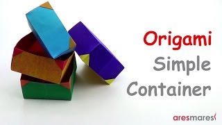 Origami Simple Box  Container easy  single sheet [upl. by Anisirhc]