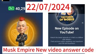 Musk Empire New video How public speaking change your life and business 22072024 [upl. by Birck612]