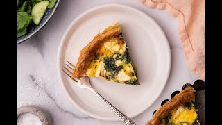 Simple amp Tasty Spinach Quiche Recipe [upl. by Limay]