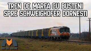 Tren de marfa cu busteni spre Schweighofer Dornesti  31122020 [upl. by Annagroeg791]