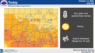 West Central Texas Weather Briefing  101424 [upl. by Grounds782]