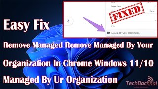 Remove Managed By Your organization in chrome Windows 1110 How To Fix managed by ur organization [upl. by Ettesoj]