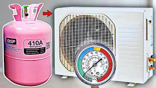 How To Add Refrigerant in Mini Split Air Conditioner  R410A Freon [upl. by Allare]