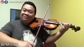 Bourree  Slow Practice  Suzuki Violin Book 2 [upl. by Chrissy]