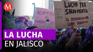 Colectivos feministas salen a marchar por el 8M en Jalisco [upl. by Samau]