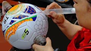 How its made Inside the Mass Production of FootballSoccer Balls [upl. by Rezeile135]