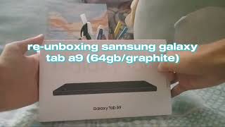 samsung galaxy tab a9 unboxing 📦🍰  64gb  graphite  not so aesthetic ✨️ [upl. by Luttrell]